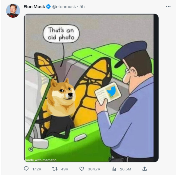 트위터 로고, 시바견으로 바뀌며 DOGE 급등···DOGE 트위터 탑재? 기사의 사진