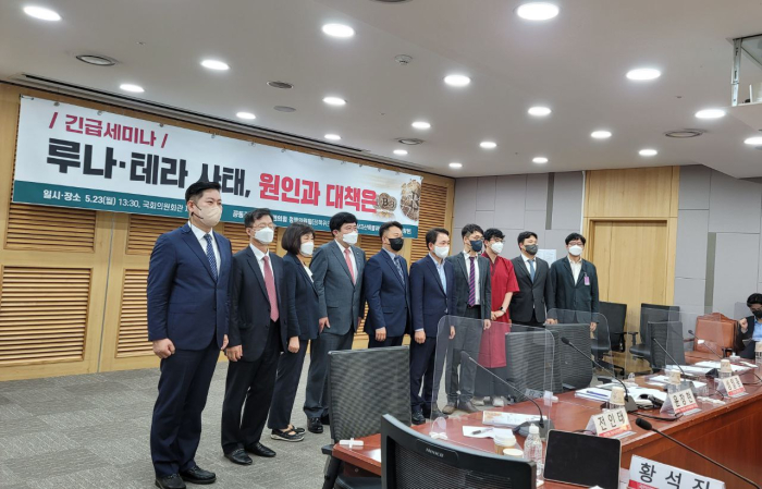 국회의원회관 제1세미나실에서 진행된 루나·테라 사태 대책 긴급세미나 / 김건주 기자