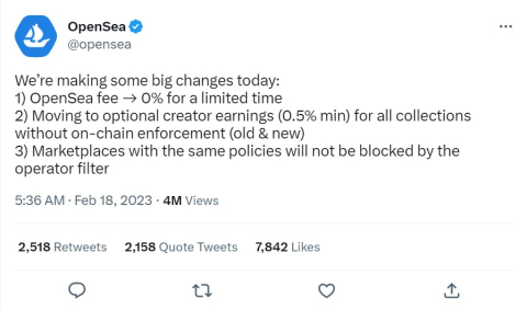 오픈씨, '수수료 0%'···NFT 마켓 수수료 경쟁 가열