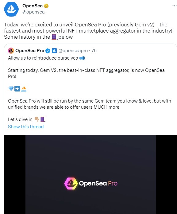 사진=오픈씨(OpenSea) 트위터