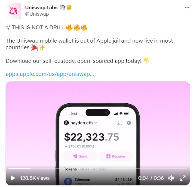 사진=유니스왑랩스(Uniswap Labs) 트위터