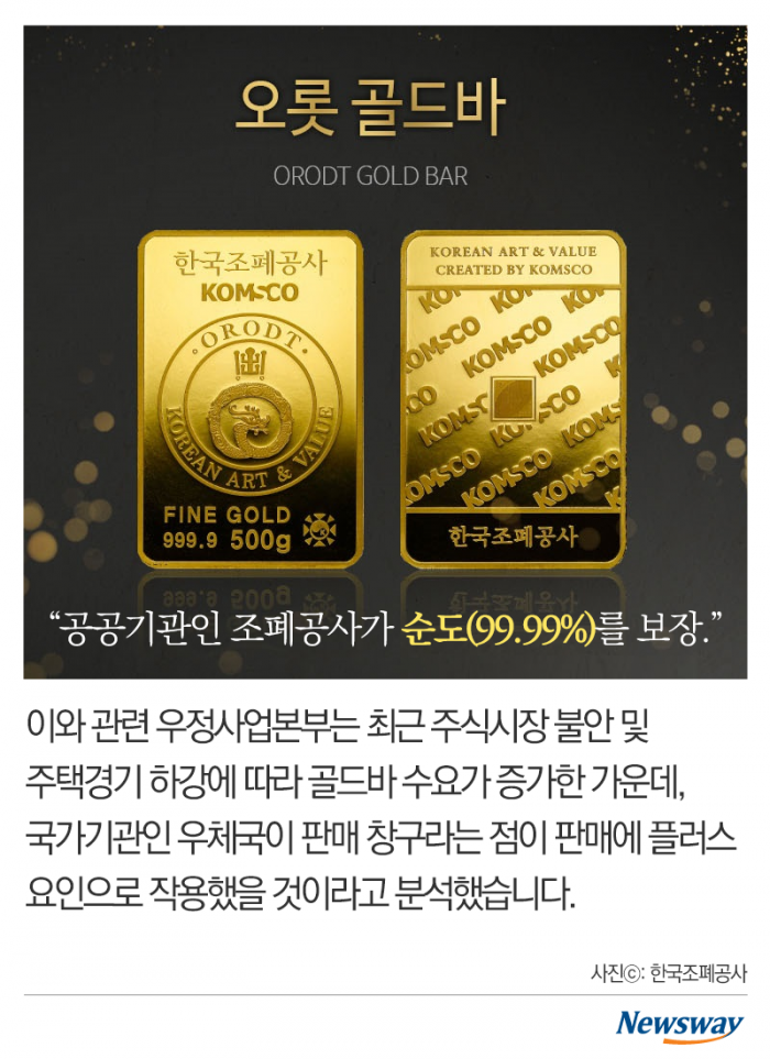 나믿金믿? 한 달 만에 43억 원어치 팔린 이 골드바 기사의 사진