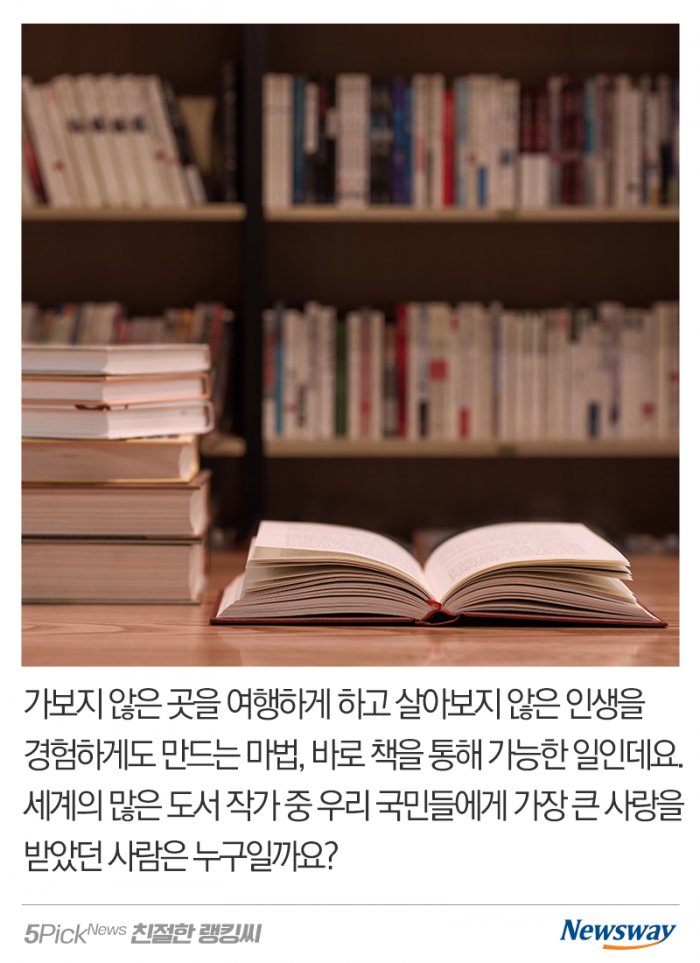 우리 국민이 사랑한 작가 TOP 10 기사의 사진