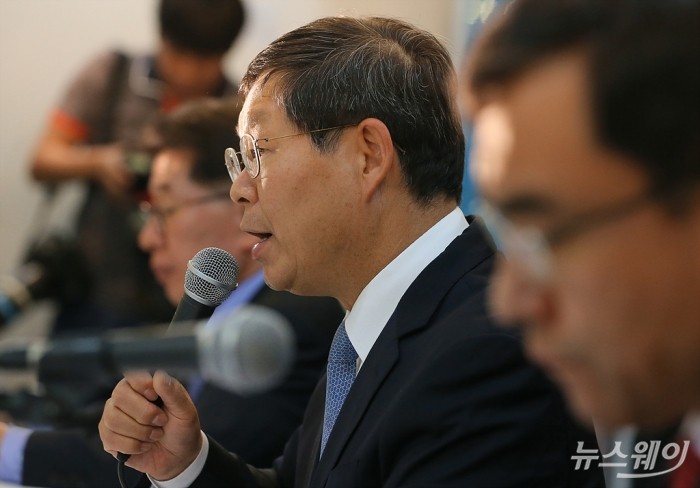 ‘2020년 적용 최저임금 결정에 대한 주요 사용자단체 공동 기자회견’. 사진=이수길 기자 leo2004@newsway.co.kr