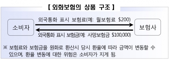 외화보험 상품 구조. 자료=금융감독원