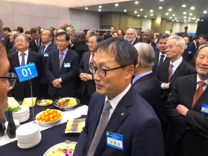 KT의 차기 CEO로 내정된 구현모 KT 사장이 13일 한국과학기술회관에서 열린 과학기술인-정보방송통신인 신년인사회에 참석했다. 사진=이어진 기자.