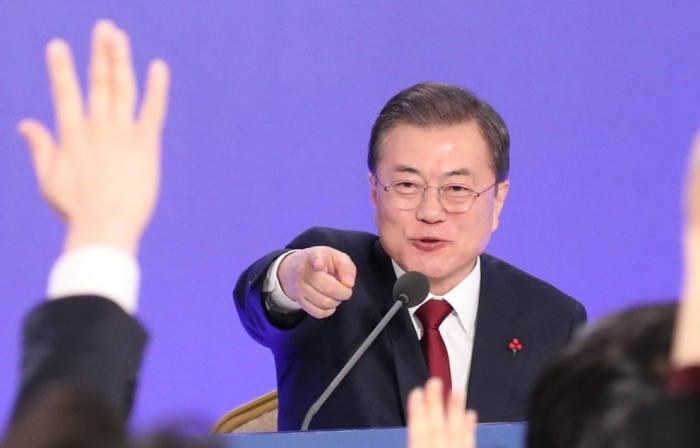 신년기자회견에 나선 문재인 대통령. 사진=연합뉴스 제공