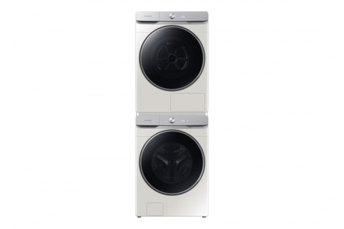 삼성전자 그랑데 AI 세탁기(아래쪽, 모델명:WF23T9500KE)와 건조기(위쪽, 모델명:DV16T9720SE) 신모델. 사진=삼성전자 제공