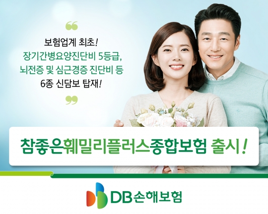 DB손해보험은 장기간병요양 5등급, 뇌전증 등 새로운 진단비 담보 6종을 추가한 ‘참좋은 훼밀리플러스(+) 종합보험’을 판매하고 있다.