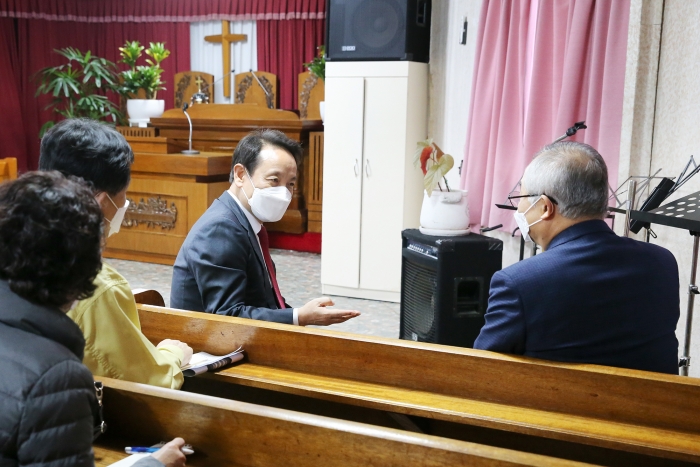 임택 광주 동구청장, 코로나19 대응 종단 지도자 방문 기사의 사진