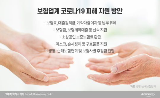 보험업계 코로나19 피해 지원 방안. 그래픽=박혜수 기자