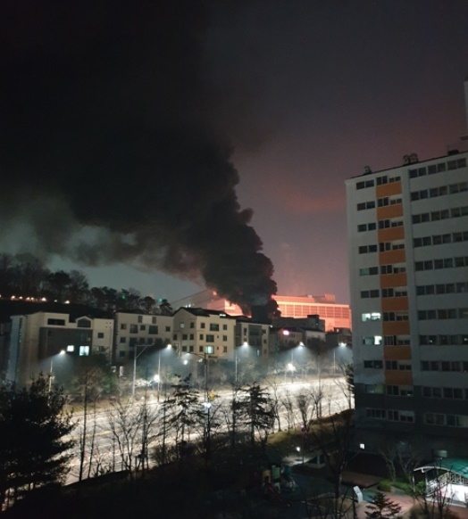경기도 화성시 삼성전자 반도체 공장서 화재···생산 차질 없어 사진=독자제공(연합뉴스)