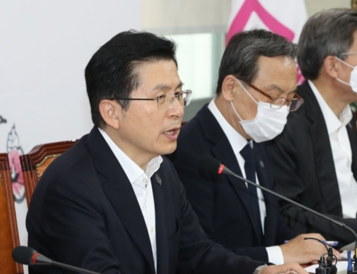 입장 밝히는 황교안 미래통합당 대표. 사진=연합뉴스 제공
