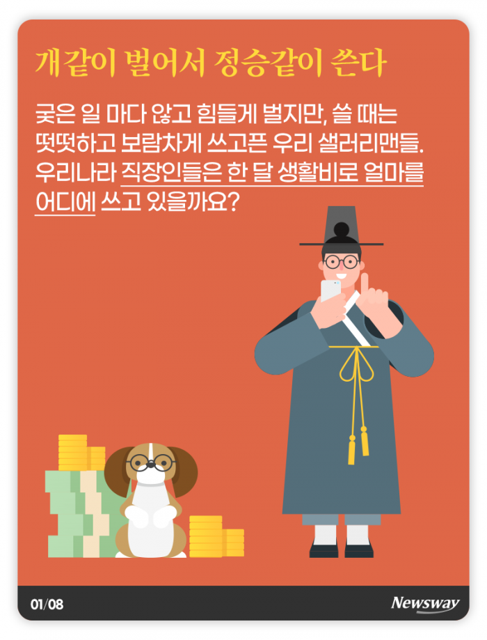 ‘정승처럼 쓰고 싶지만···’ 직장인 한 달 생활비는 기사의 사진