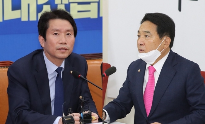 이인영 더불어민주당 원내대표와 심재철 미래통합당 원내대표. 사진=연힙뉴스 제공