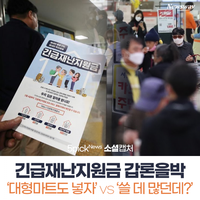 긴급재난지원금 갑론을박 ‘대형마트도 넣자’ vs ‘쓸 데 많던데?’ 기사의 사진