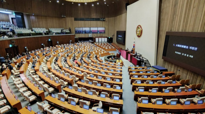 8일 국회 본회의장에 미래통합당 의원들이 불참한 모습. 사진=연합뉴스 제공