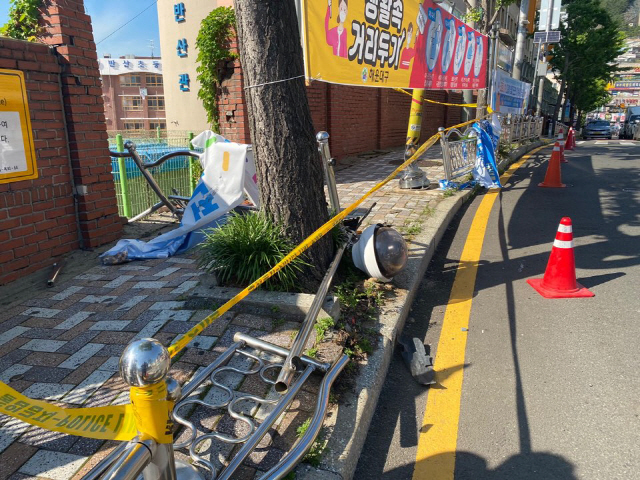 부산 스쿨존 승용차 돌진 사고···6세 여아 끝내 사망. 사진=부산경찰청