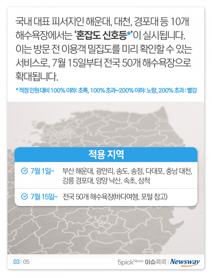 코로나19 시대의 해수욕장 사용법 기사의 사진