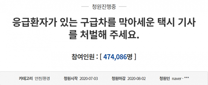 사진=청와대 국민청원 홈페이지 캡쳐.