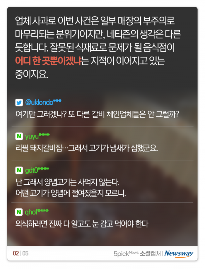 유명 갈비집의 고기 재양념···“과태료 30만원이 끝?” 기사의 사진