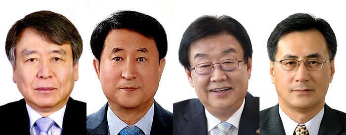 (왼쪽부터)구교형 그룹 경영기획본부장 부회장, 이성택 DB생명·DB금융연구소 부회장, 김정남 DB손해보험 대표이사 부회장, 최창식 DB하이텍 대표이사 부회장. 사진=DB그룹 제공