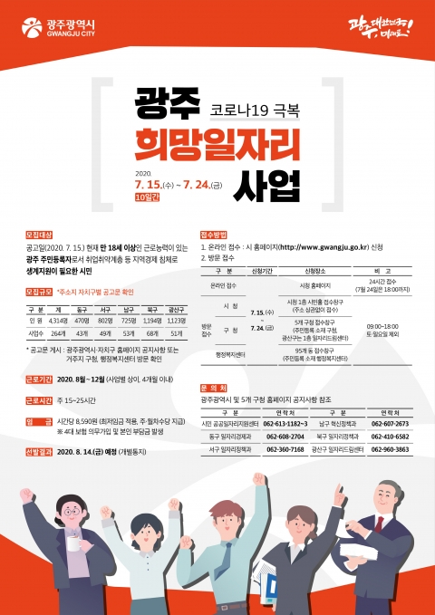 광주시, 희망일자리사업 시민 4314명 모집