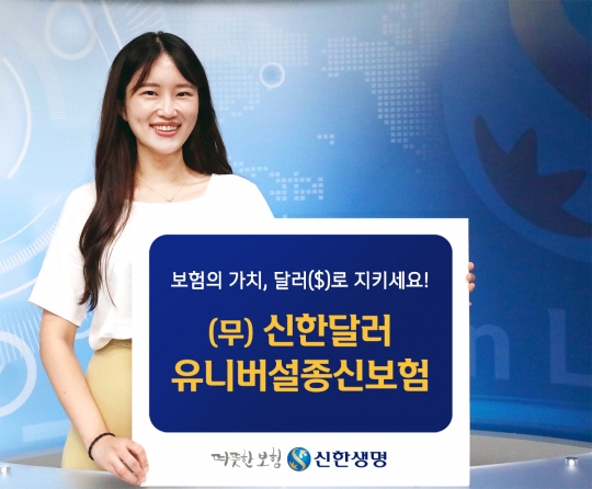 신한생명은 미국 달러를 기준으로 보험료와 보험금을 결정하는 ‘신한 달러 유니버설 종신보험’을 판매한다. 사진=신한생명