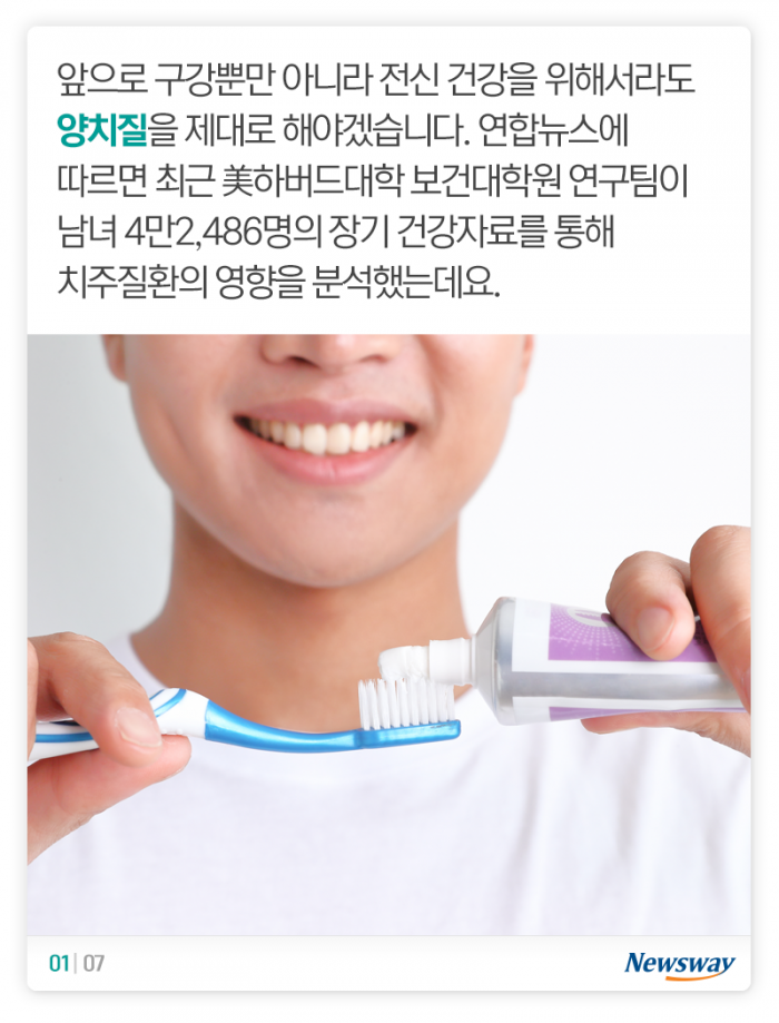 양치질이 건강에 미치는 의외의 영향 기사의 사진