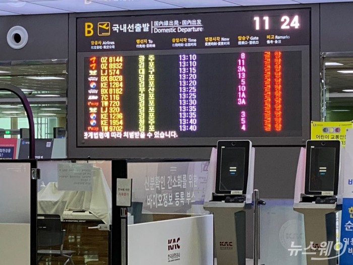 태풍 바비 북상, 제주공항 셧다운···곳곳 강풍 피해 속출. 사진=뉴스웨이 DB