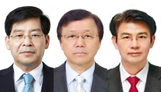 (왼쪽부터)김영만 DB생명 사장, 윤재인 DB저축은행 사장, 이명기 DB캐피탈 대표. 사진=DB그룹
