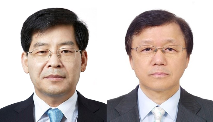 (왼쪽부터)김영만 DB생명보험 대표이사 사장, 윤재인 DB저축은행 대표이사 사장. 사진=DB그룹 제공