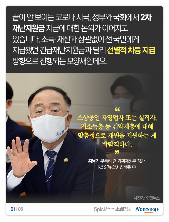 2차 재난지원금은 선별 지급?···네티즌 찬반 ‘팽팽’ 기사의 사진