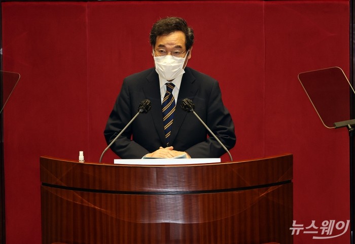 2020년 9월 이낙연 더불어민주당 대표 교섭단체 대표연설 당시 모습. 사진=이수길 기자 leo2004@newsway.co.kr