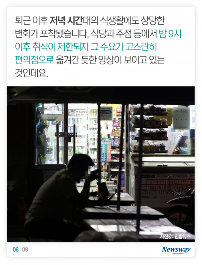 ‘아침엔 순한맛, 저녁엔 독한맛’ 거리두기가 바꾼 삼시세끼 기사의 사진