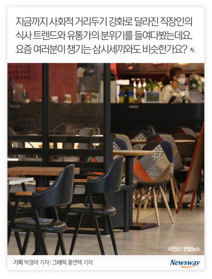 ‘아침엔 순한맛, 저녁엔 독한맛’ 거리두기가 바꾼 삼시세끼 기사의 사진
