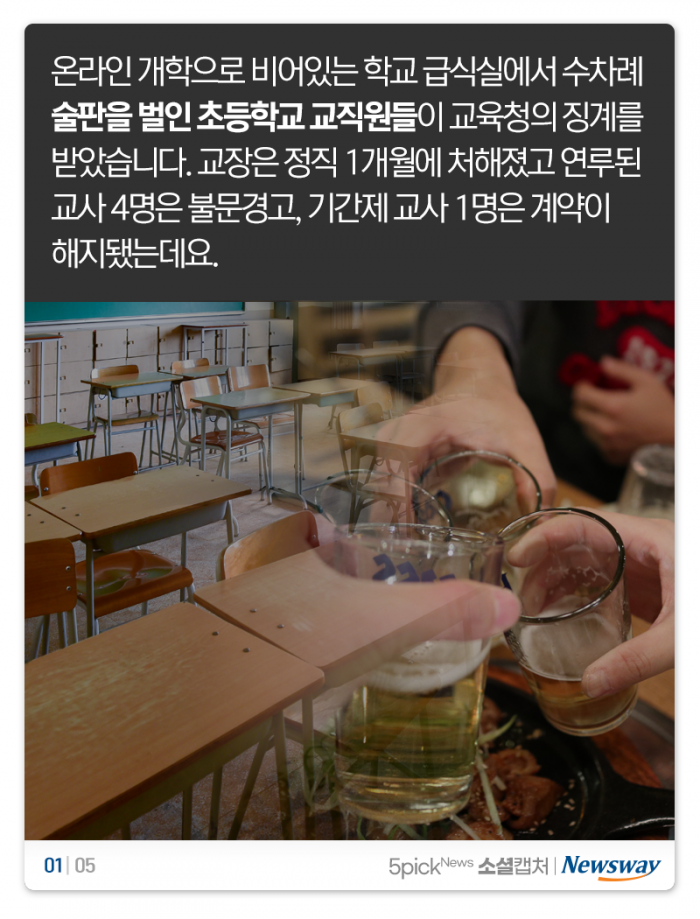 빈 학교서 술판 벌인 교사들 “기간제만 잘려? 기가 차네” 기사의 사진
