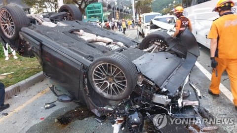 ‘해운대 7중추돌’ 포르쉐 운전자, 대마 흡입 확인