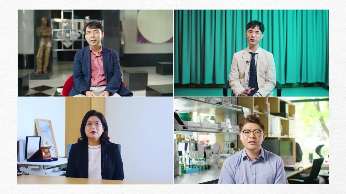 삼성미래기술육성사업의 지원을 받아 알츠하이머 관련 연구를 진행하는 연구자들. (왼쪽 위부터 시계방향)KAIST 박성홍 교수, 연세대학교 정호성 교수, KAIST 정원석 교수, 서울대학교 박혜윤 교수. 사진=삼성전자 제공