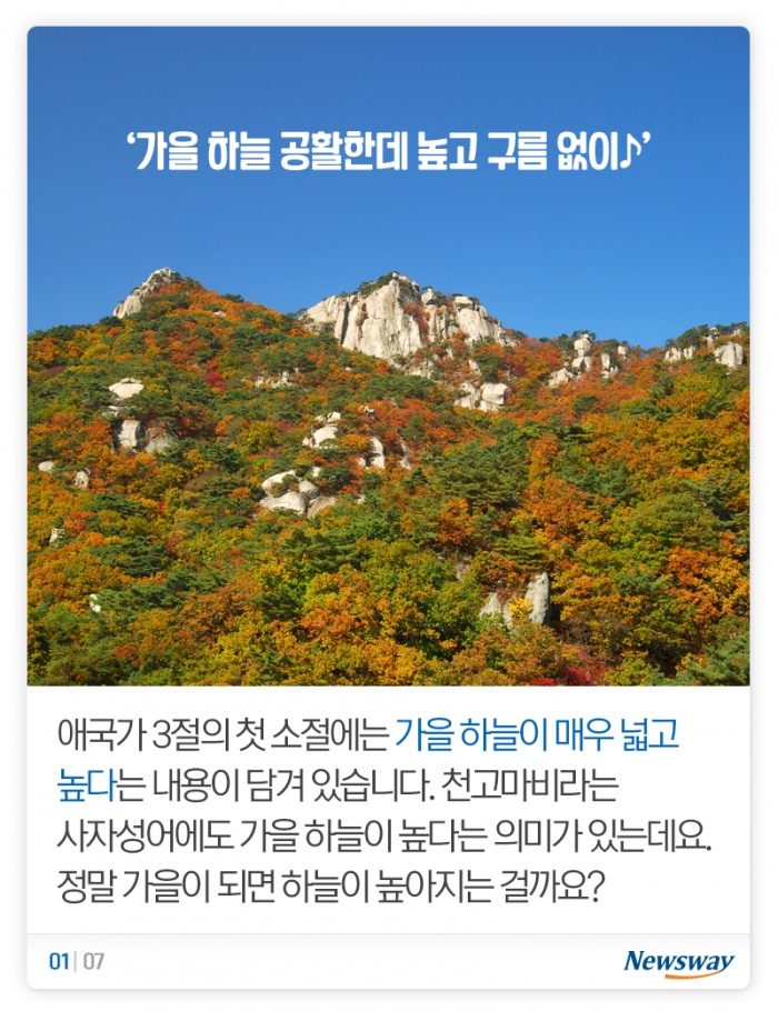 정말 가을 하늘은 더 높고 파랄까? 기사의 사진