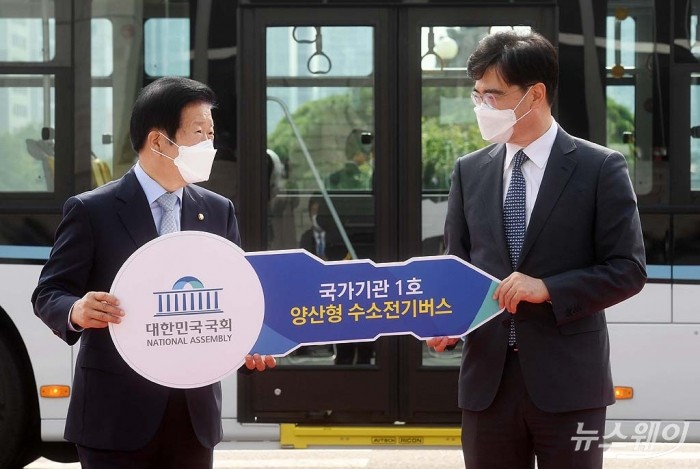 국회 수소버스 시승식. 사진=이수길 기자 leo2004@newsway.co.kr