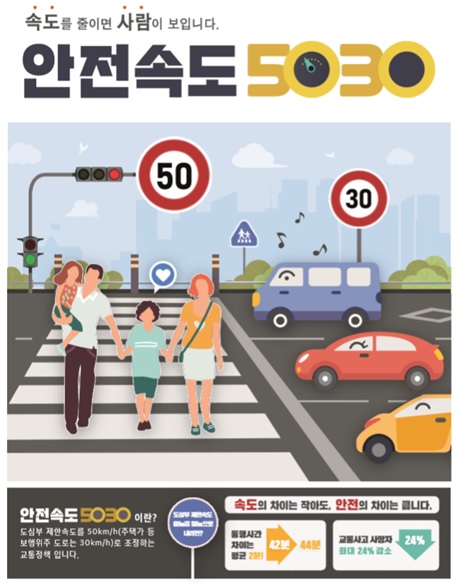 광주시, 광주지방경찰청과 안전속도 5030 교통시설물 설치 기사의 사진