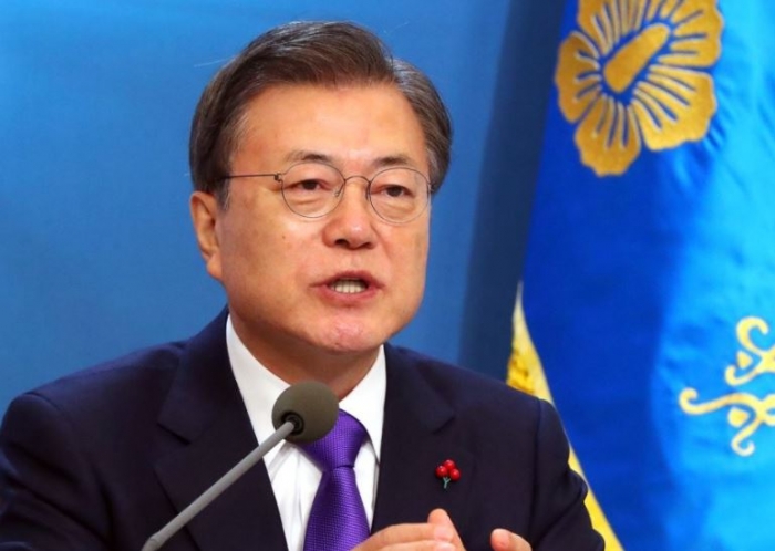2021년 신년인사회 진행하는 문 대통령. 사진=연합뉴스
