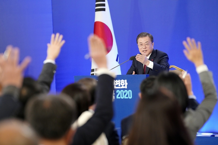 지난해 신년 기자회견. 사진=청와대 제공