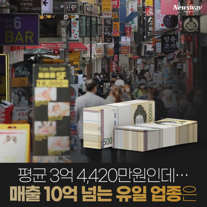 평균 3억 4,420만원인데···매출 10억 넘는 유일 업종은 기사의 사진