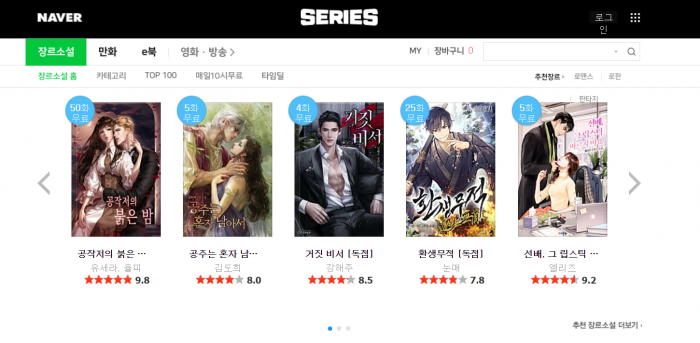 네이버 웹소설 플랫폼 시리즈