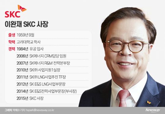 이완재 SKC 사장. 그래픽=박혜수 기자
