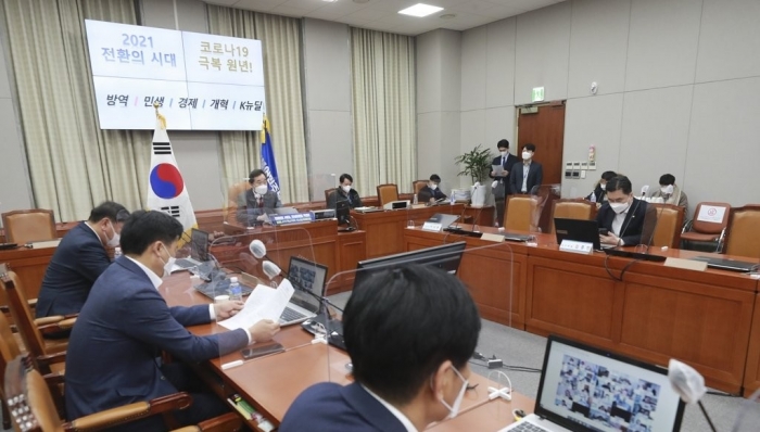 더불어민주당 화상정책의원총회 모습. 사진=연합뉴스
