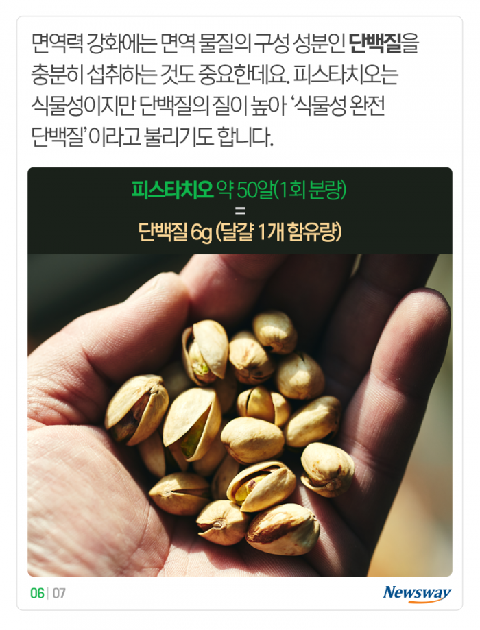 면역 강화 성분이 11가지나 있다는 이 견과류 기사의 사진