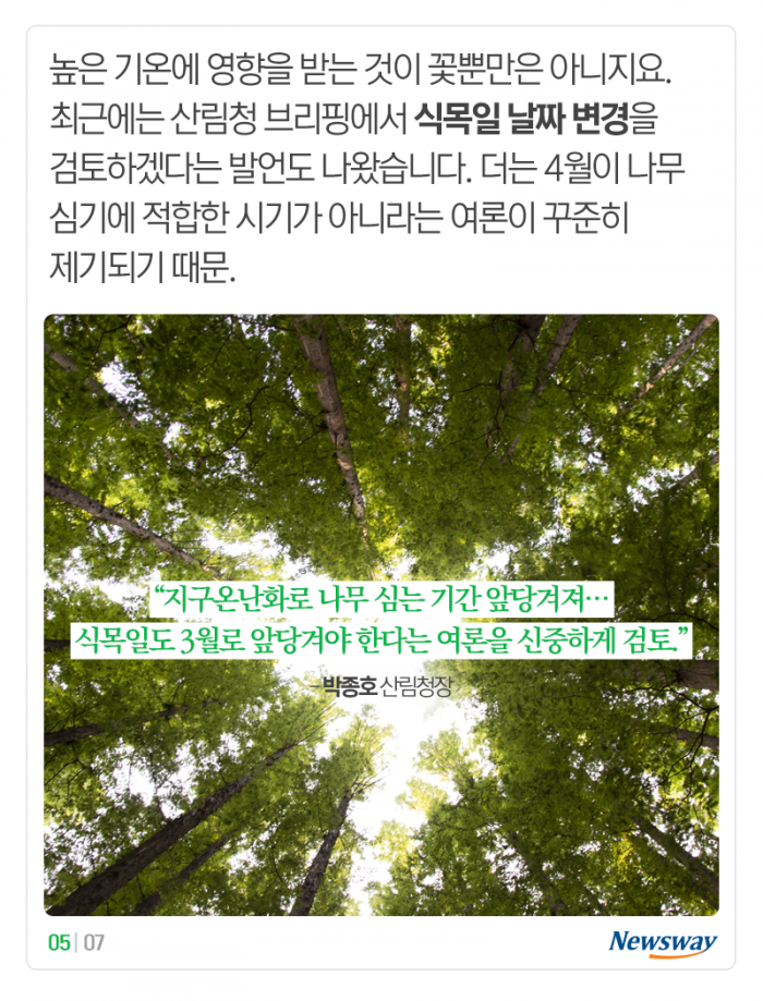 꽃 피는 날 점점 빨라지는데···‘식목일’도 바뀔까? 기사의 사진